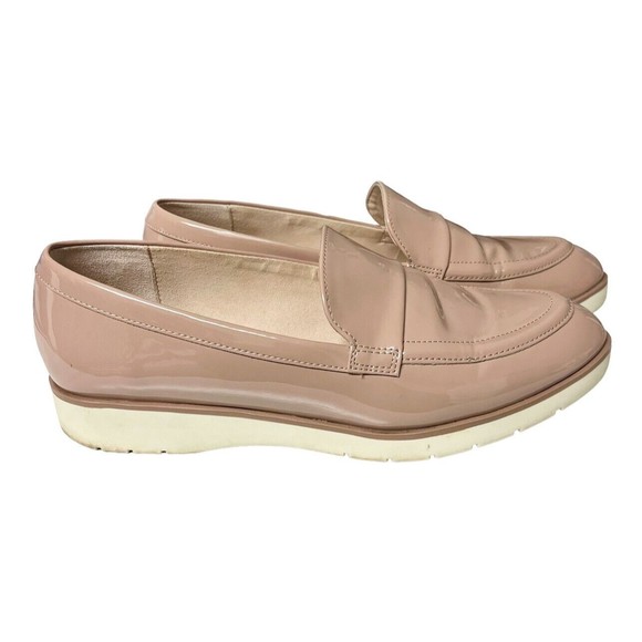 Kelly & Katie Shoes - Kelly And Katie Womens Nude Faux Patent Leather Emmah Loafer Size 8 Slip On